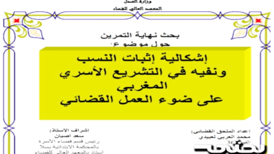 إشكالية اثبات النسب ونفيه في التشريع الاسري المغربي على ضوء العمل القضائي